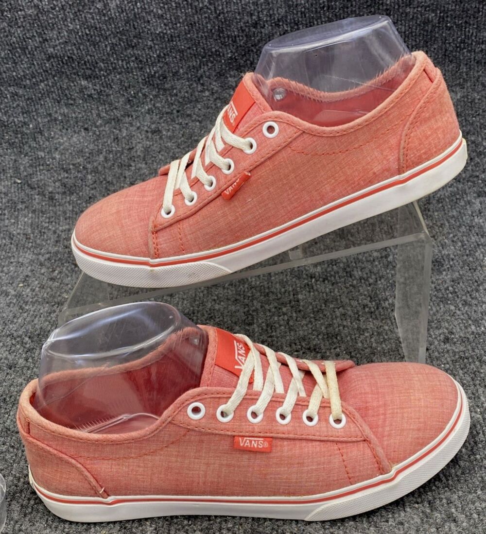 Vans Ferris Lo Pro Coral Pink Orange Canvas Low Top Sneakers Women's Size 7
